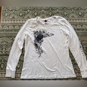 Harley-Davidson White Shirt with Black Graphic